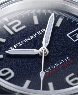 Men's Fleuss Automatic Red Genuine Leather Strap Watch, 43mm