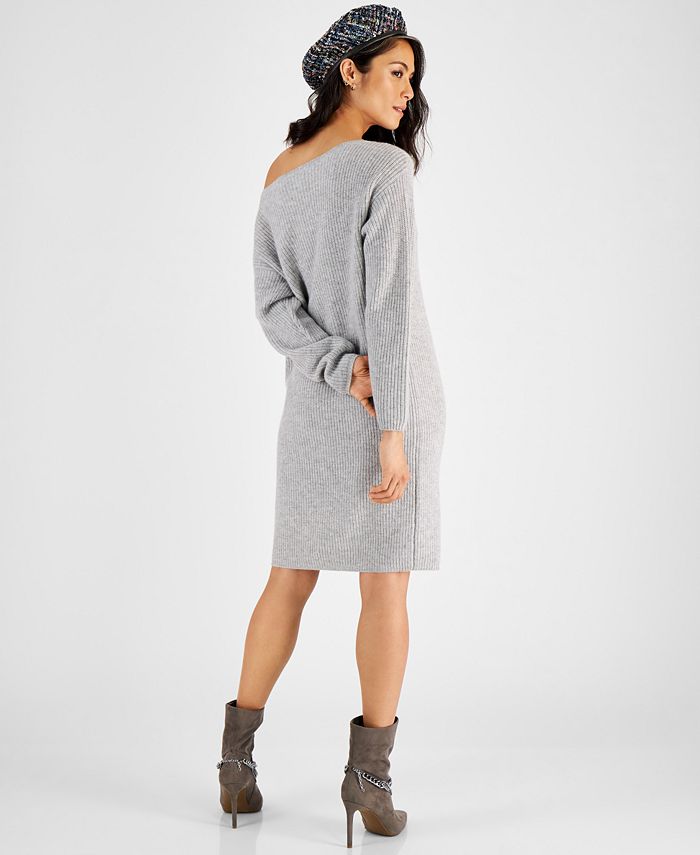 Charter Club Cashmere Dolman-Sleeve Off-The-Shoulder Dress, Created for ...