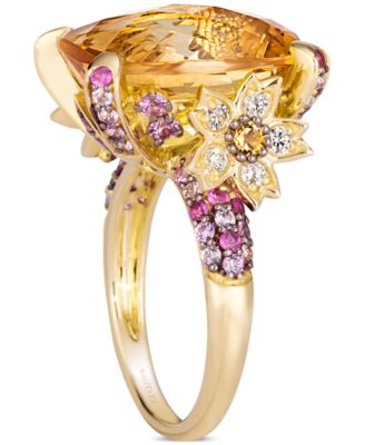 Crazy Collection&reg; Multi-Gemstone (11 ct. t.w.) & Vanilla Diamond (1/4 ct. t.w.) Statement Ring in 14k Gold