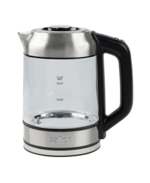Salton Temperature Control Kettle 1.7 Liter With Tea Steeper In Silver-tone And Black