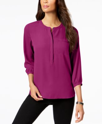 JM Collection Pleated-Back Blouse, Created For Macy's - Macy's