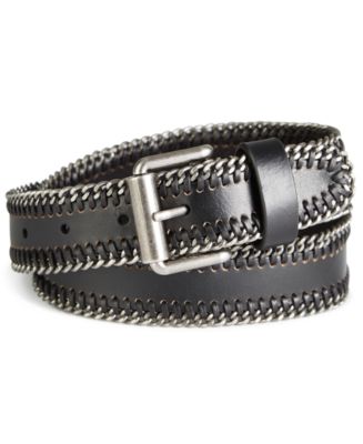 Rebecca Minkoff Edge-Laced-Chain Leather Belt - Macy's