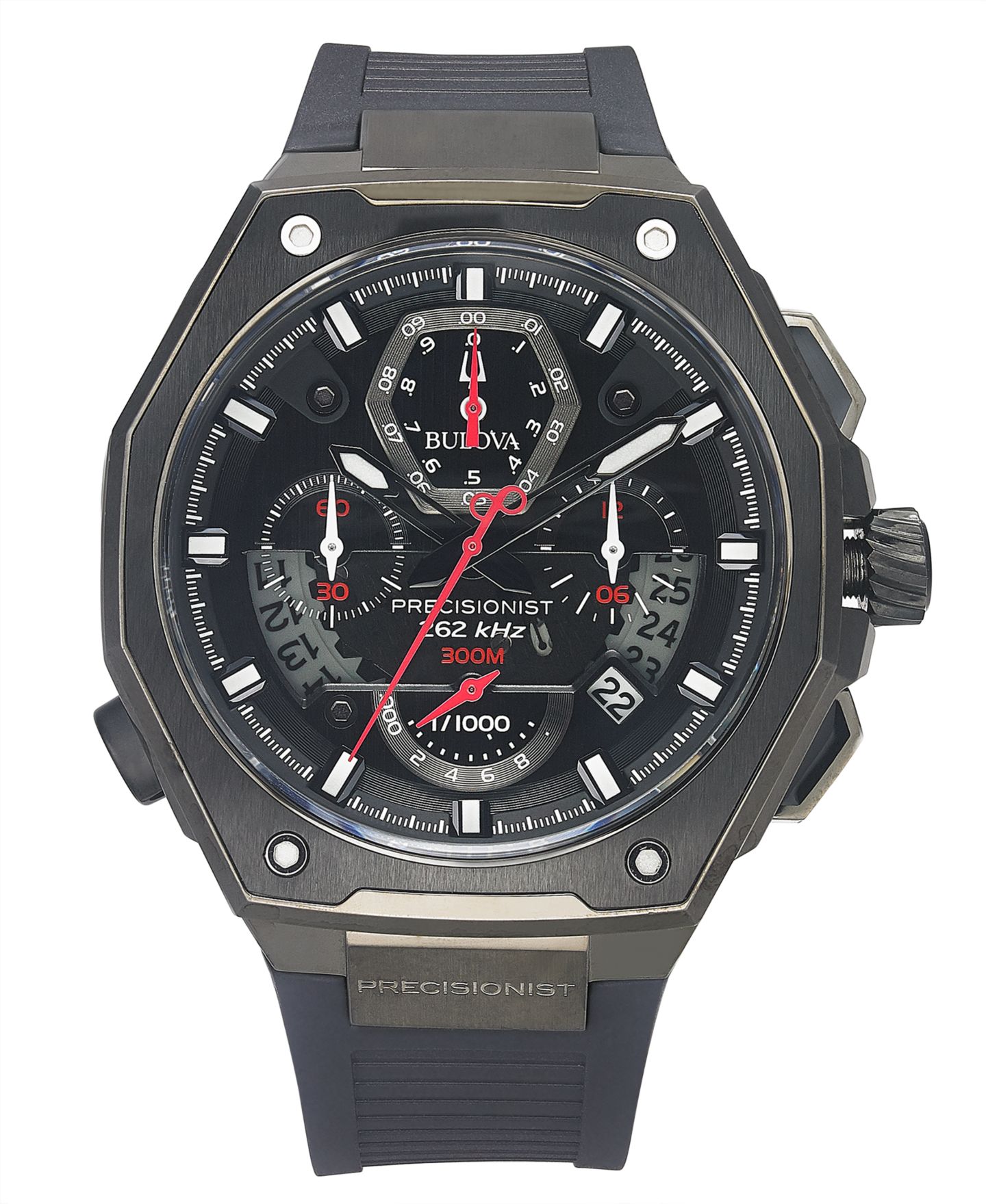Мужские наручные часы Bulova Precisionist X с чёрным ремешком из каучука Epdm, 44.5 мм — фото 6