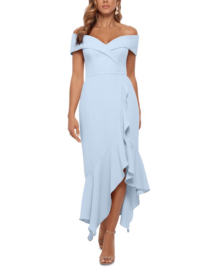 XSCAPE Off-The-Shoulder Fit & Flare Dress - Macy's