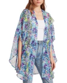 Ruffled Exotic Floral Ruana