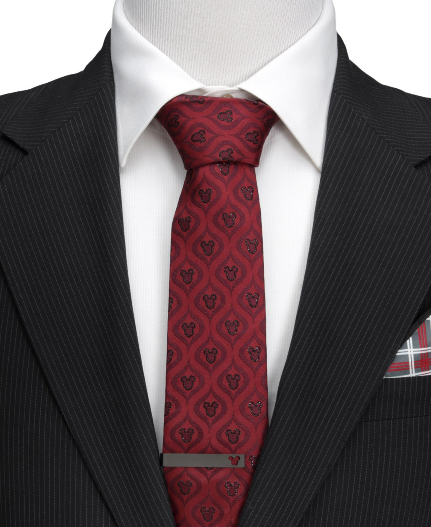 Мужской галстук Disney Mickey Mouse Holiday Metallic Silk Tie, цвет: Красный — фото 4