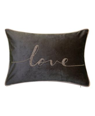 Celebrations Beaded Love Lumbar Decorative Pillow, 12" x 18"