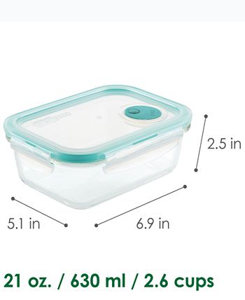 Lock & Lock Purely Better Vented Glass Food Storage Container, 47-Ounce, Clear