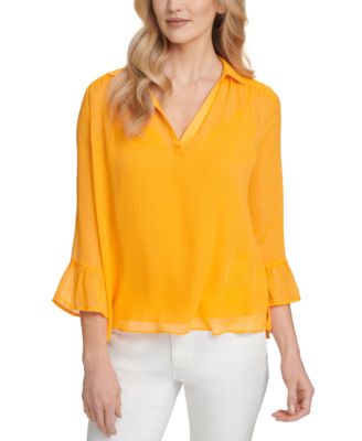 DKNY - Textured Split Hem Blouse