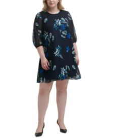 Plus Size Floral-Print A-Line Dress  