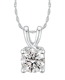 GIA Certified Diamond Solitaire 18" Pendant Necklace (2 ct. t.w.) in 14K White Gold