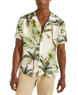 GUESS - Men's Eco Regular-Fit Palm Tree-Print Shirt