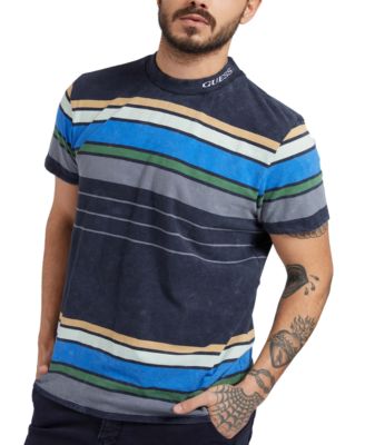 GUESS - Men's Eli Acid Washed Stripe T-Shirt