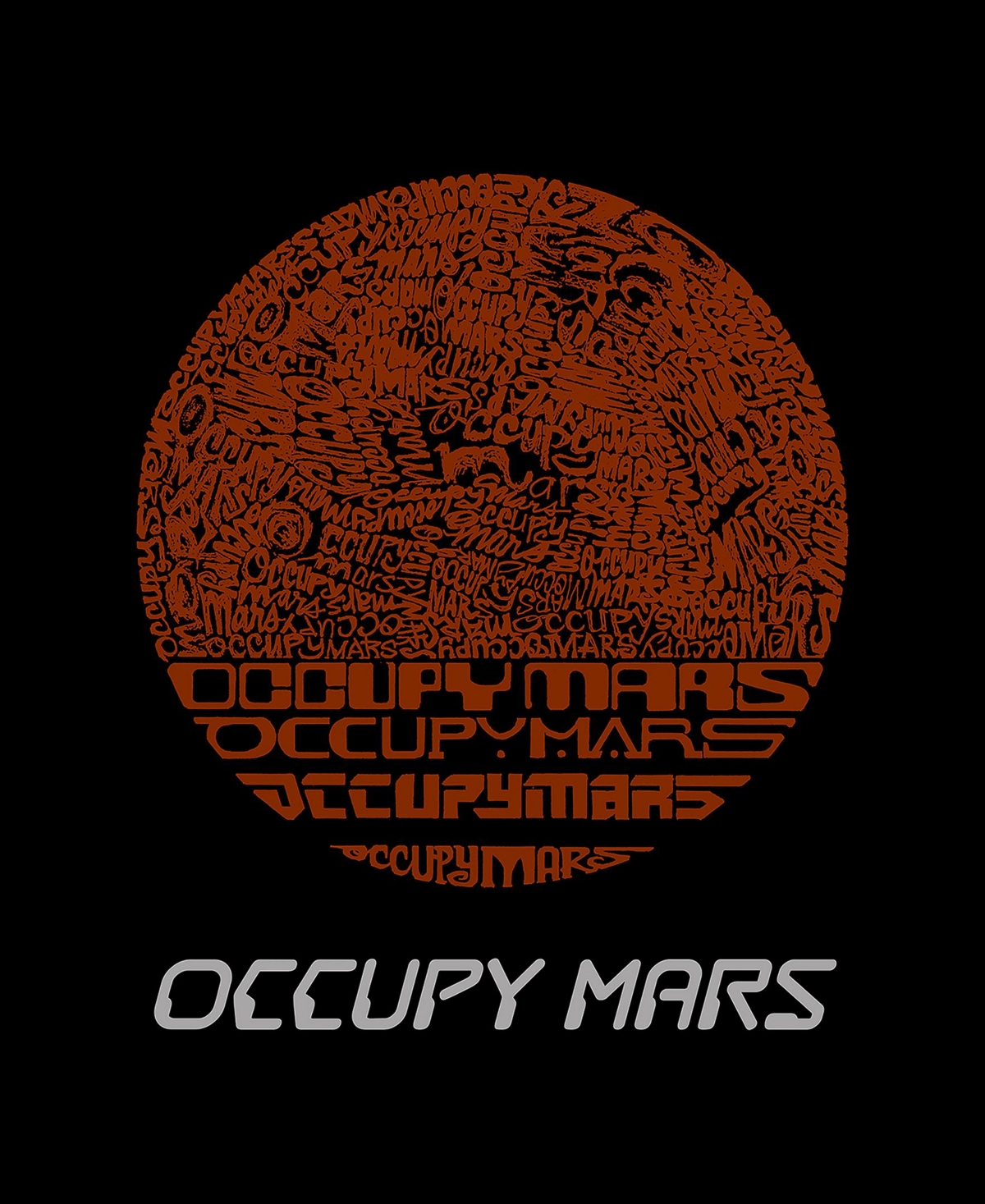 Men's Occupy Mars Word Art Hooded Sweatshirt