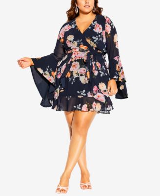 City Chic - Trendy Plus Size Navy Florence Dress