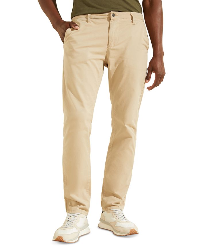 GUESS Men's Slim-Leg Lonta Twill Pants - Macy's