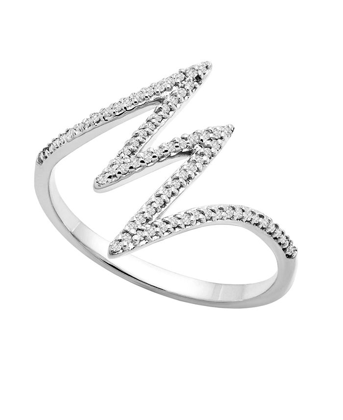 Wrapped Diamond Lightning Bolt Ring (1/6 ct. t.w.) in 10k Gold Or White ...