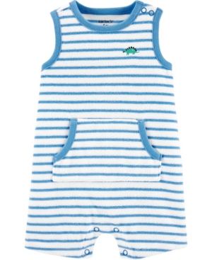 Baby Boys Striped Terry Romper