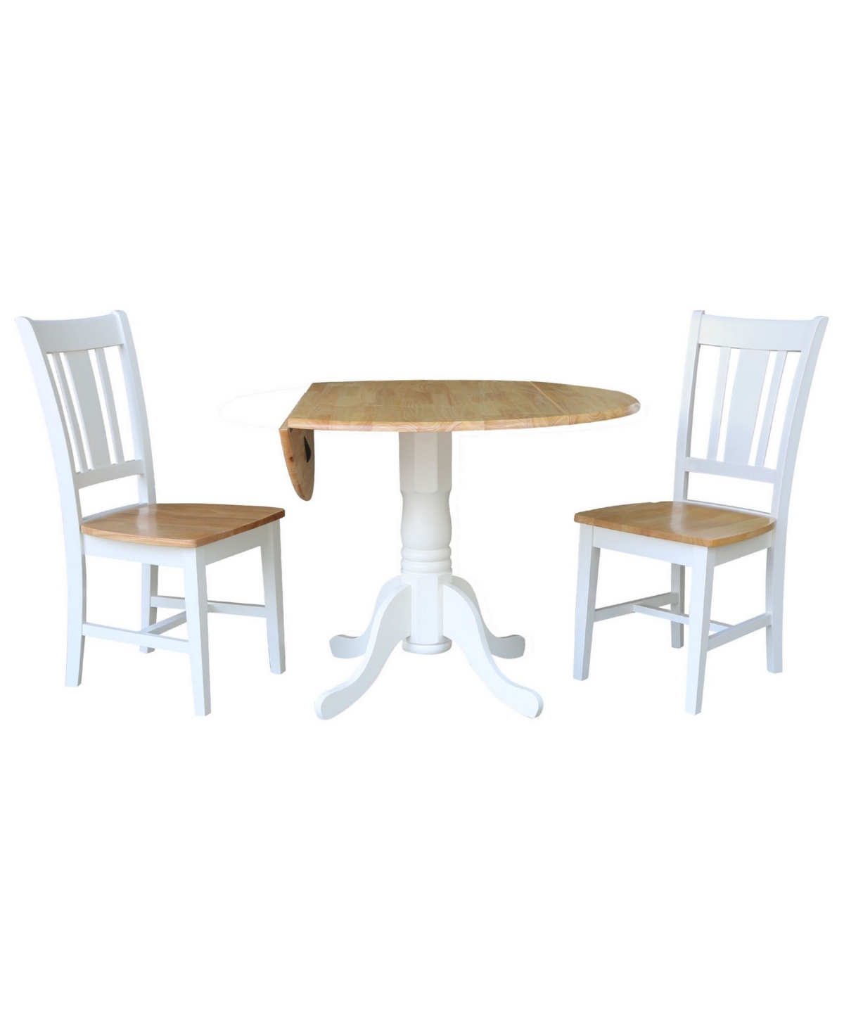 Dual Drop Leaf Table with 2 San Remo Splatback chairs, 3 Piece Dining Set