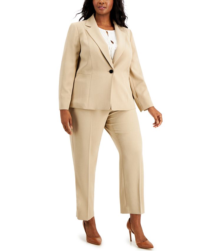 Le Suit Plus Size One-Button Pant Suit & Reviews - Wear to Work - Plus ...