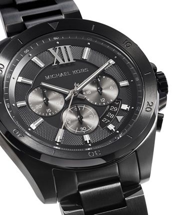 Michael Kors Men\'s Brecken Chronograph Bracelet 45mm Macy\'s - Stainless Black Steel Watch