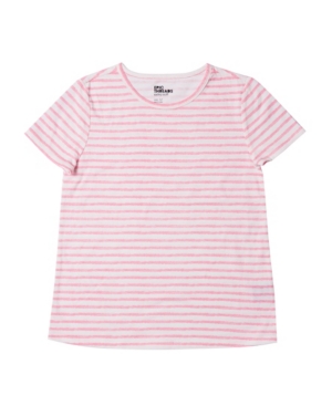 Big Girls Short Sleeve Striped Basic Tee
