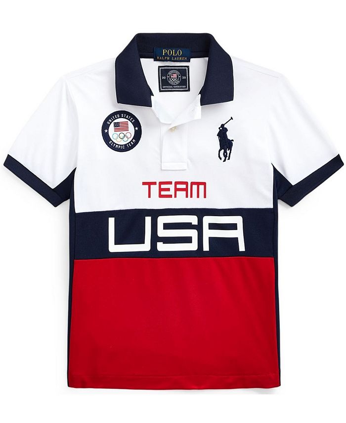 Polo Ralph Lauren Little Boys Team USA Stretch Mesh Polo T-shirt - Macy's