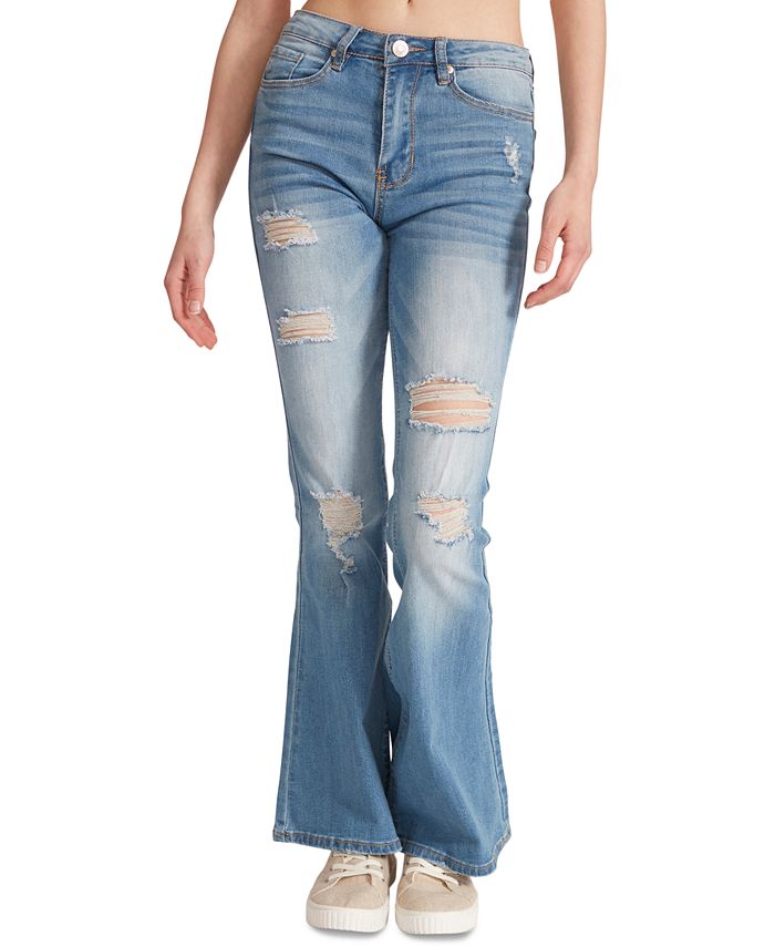Madden Girl Juniors' Penny FlareLeg Ripped Jeans Macy's