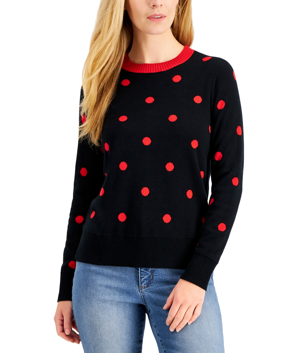 Charter Club Polka-Dot Sweater, Created for Macy's