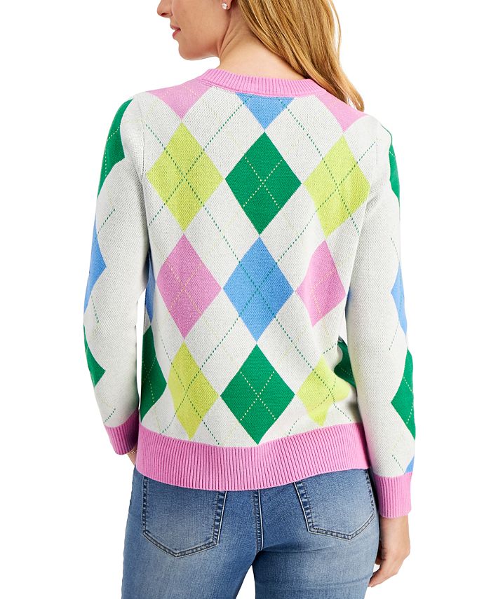 Charter Club Petite Argyle Pullover Sweater, Created for Macy's ...
