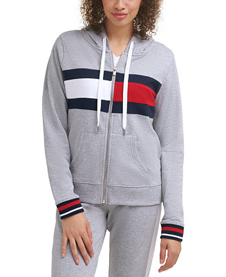 Tommy Hilfiger Colorblocked Zippered Hoodie & Reviews - Tops - Juniors ...