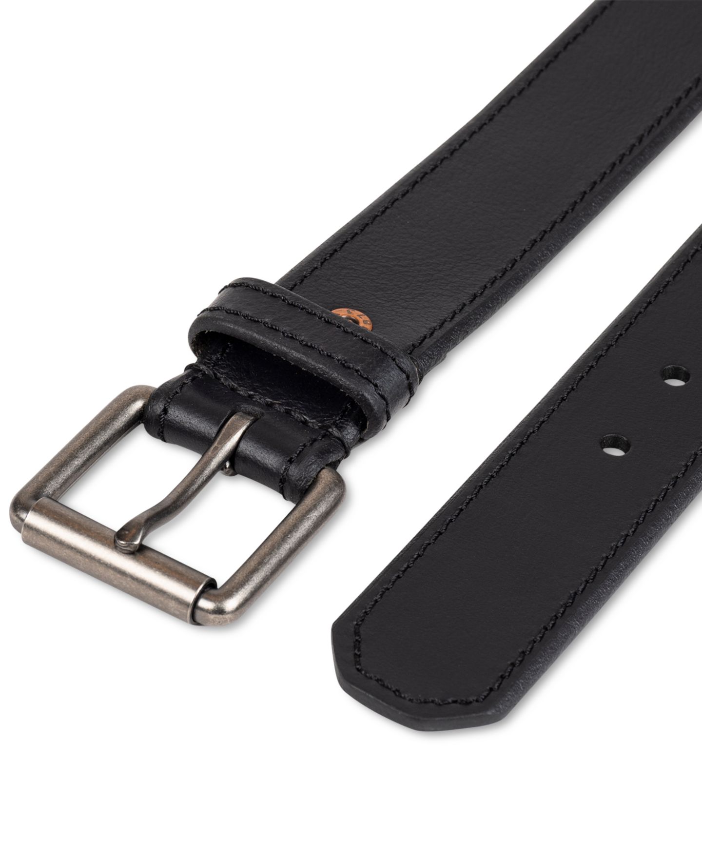 Мужской ремень Levi's Beveled-Edge Leather Belt, цвет: Чёрный — фото 3