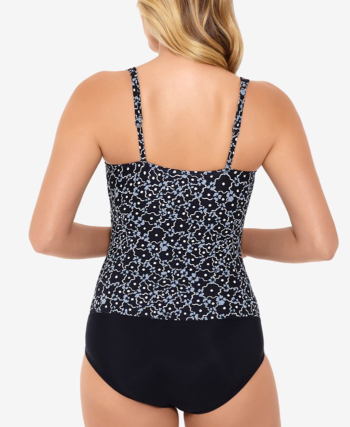 Swim Solutions VNeck Shirred OnePiece Swimsuit, Created for Macy's Macy's