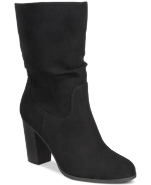 Style & Co Saraa Slouch Mid-shaft Boots, Created For Macy's In Black