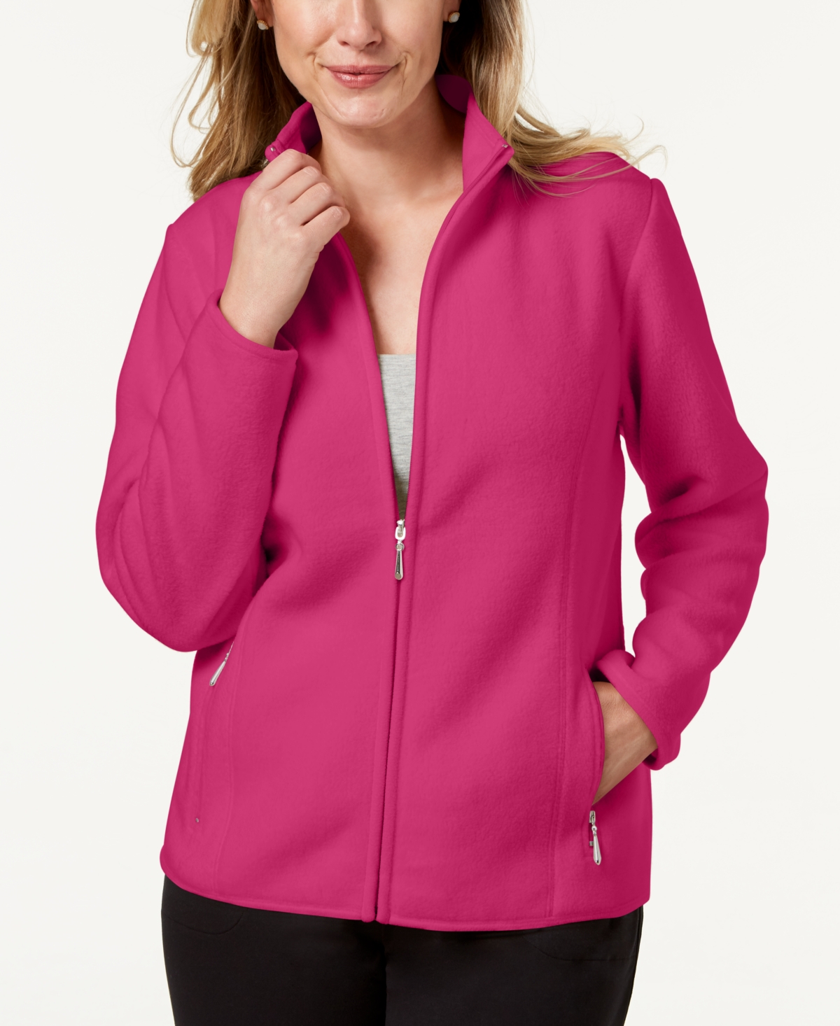 Karen Scott Sport Zip Up Zeroproof Fleece Jacket Created for Macy s Smart Closet