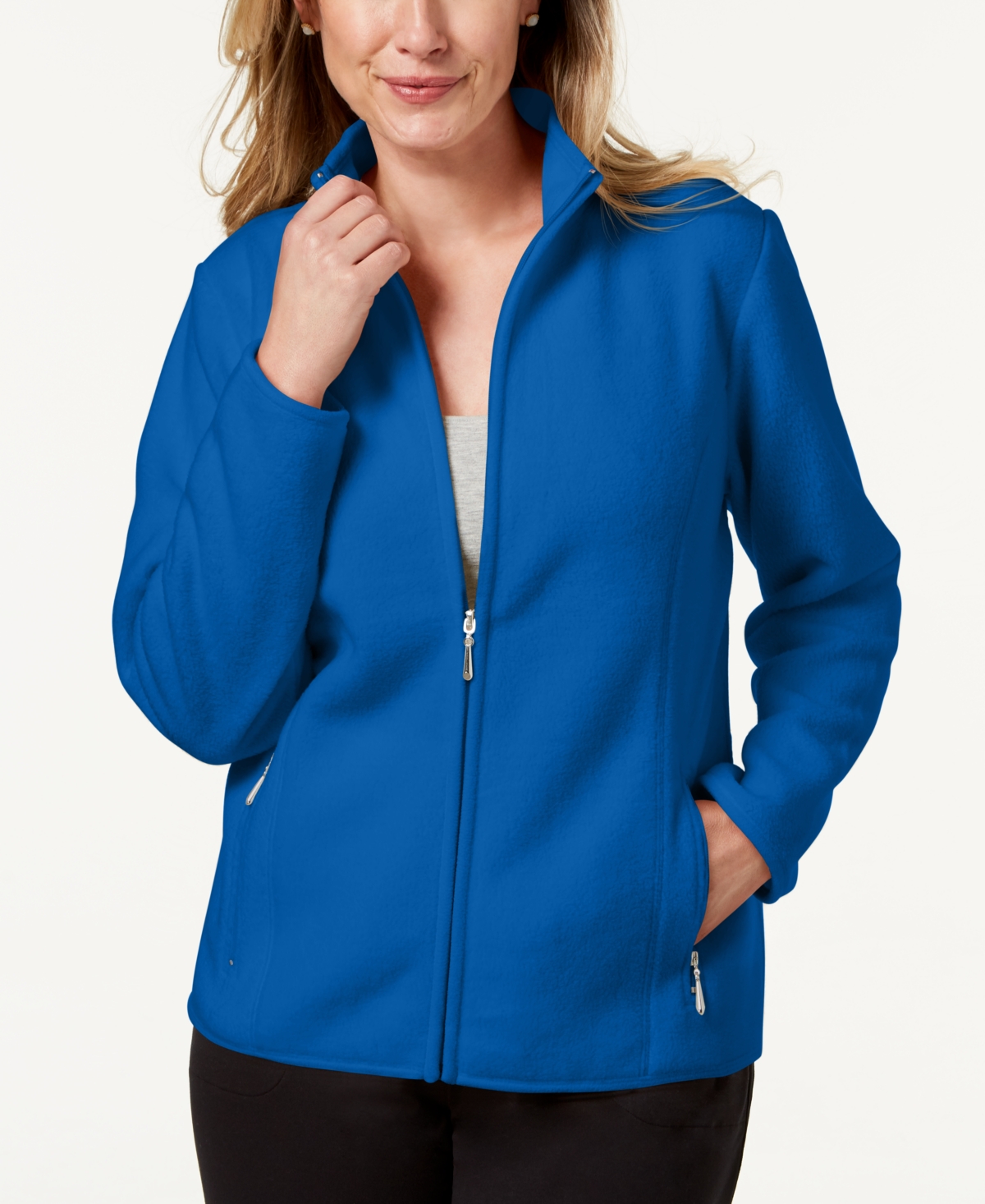 Karen Scott Sport Zip Up Zeroproof Fleece Jacket Created for Macy s Smart Closet