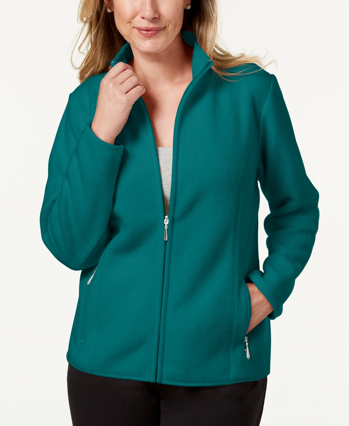 Karen Scott Sport Zip Up Zeroproof Fleece Jacket Created for Macy s Smart Closet