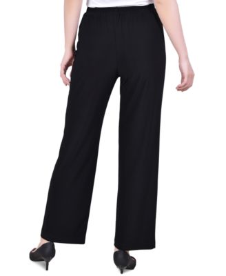Petite Short Length Pull-On Straight-Leg Pants