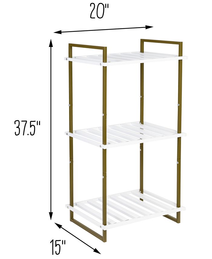 Honey Can Do 3Tier Tubular Steel Slatted Shelving Unit Macy's