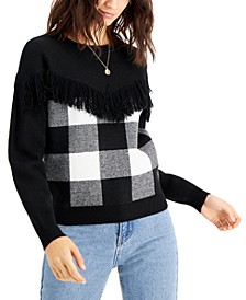Buffalo Check Sweater, Created for Macy's