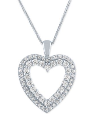 lab created diamond heart necklace