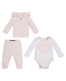 Baby Boys and Girls Logo Bodysuit, Hoodie and Jogger Set, 3 Piece