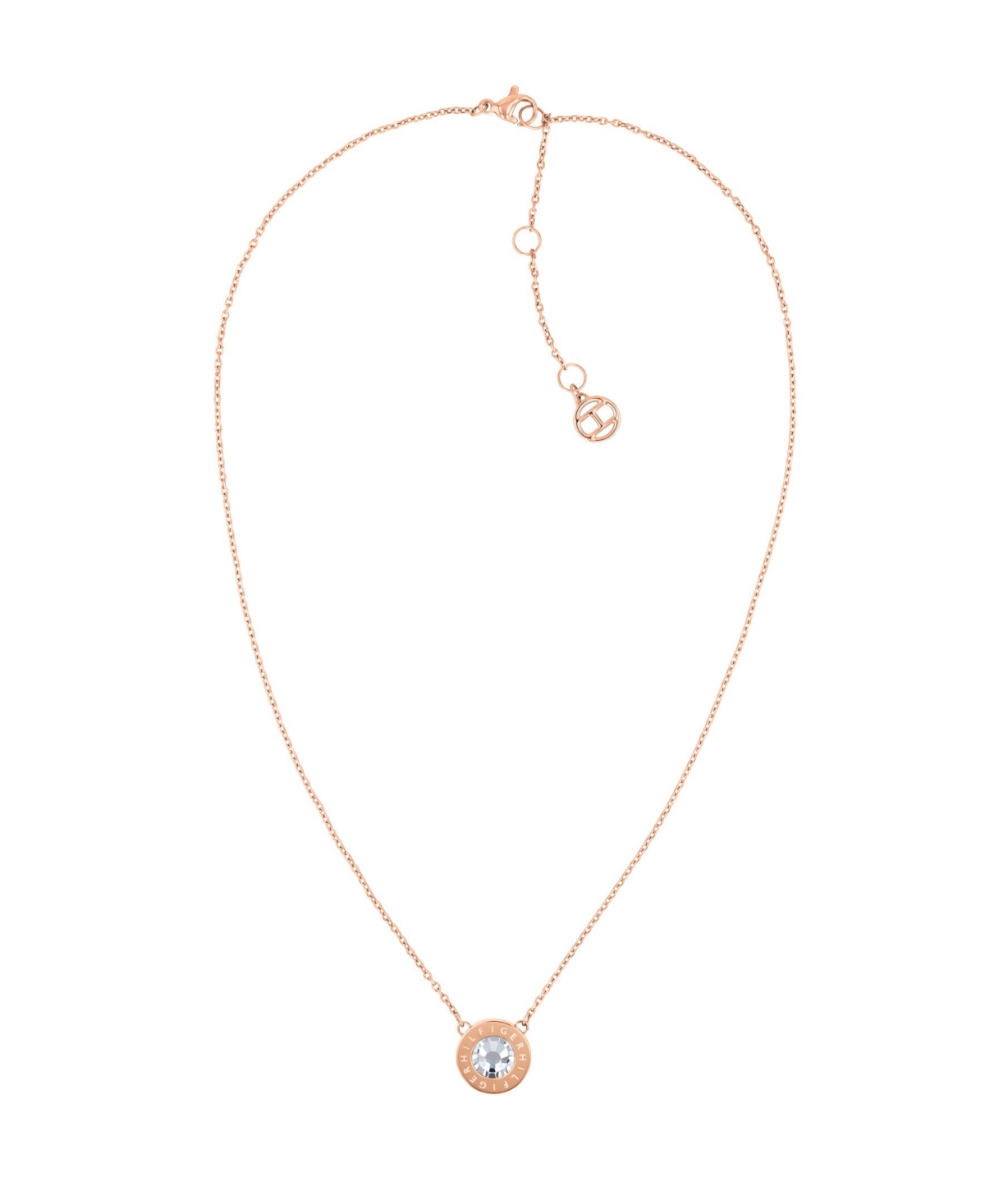 Women's Stone Necklace - Rose Gold-Tone