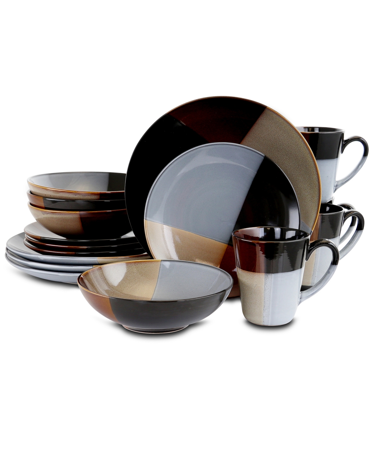 UPC 085081475527 product image for Gibson Convergence Round Stoneware Dinnerware Set, 16 Piece | upcitemdb.com