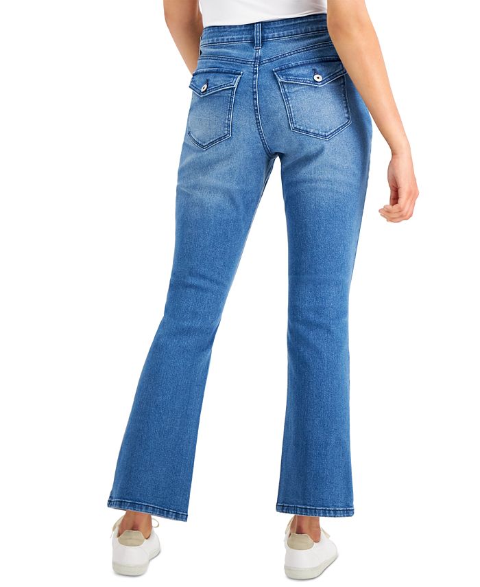 Style & Co Petite Curvy Ripped Bootcut Jeans, Created for Macy's - Macy's