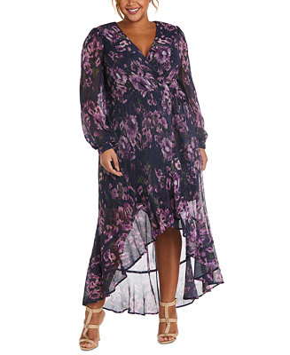 Nightway Plus Size Printed High-Low Dress - Macy's