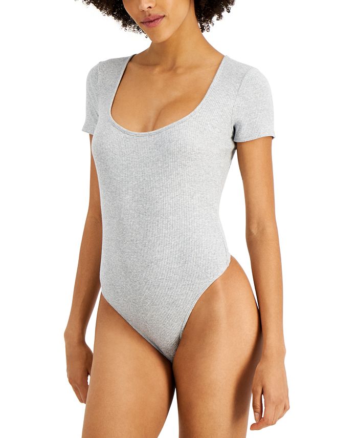 Nike Womens Gray White Short Sleeve Bodysuit Snap Bikini Shirt logo XS 