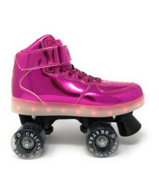 Chicago Pulse LED Light Up Quad Roller Skates, Pink - Size 8