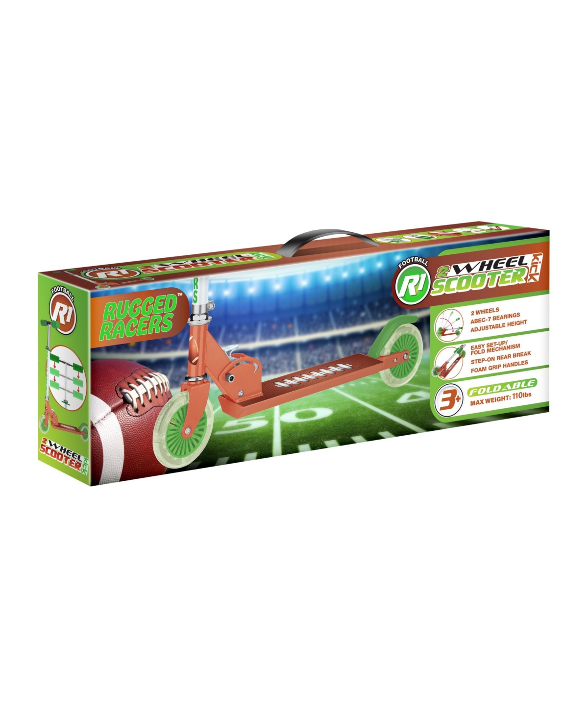 Shop Rugged Racers 2 Wheel Football Designed Kick Scooter In Miscellaneous