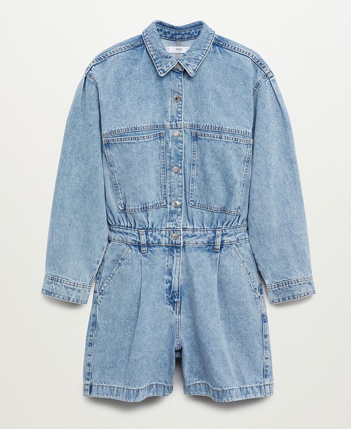 MANGO Cotton Denim Jumpsuit Macy's